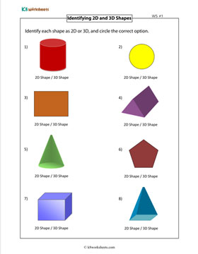 Identifying Shapes as 2D or 3D 1