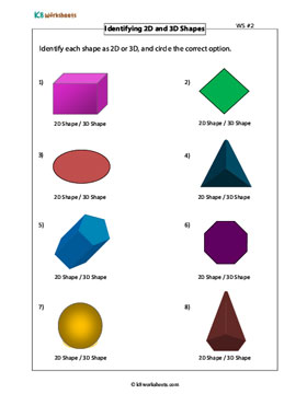 Identifying Shapes as 2D or 3D 2