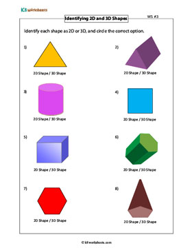 Identifying Shapes as 2D or 3D 3