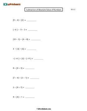 Subtracting Absolute Value 2