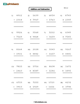 4-digit Addition and Subtraction 2