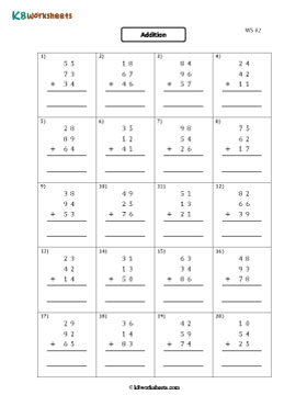 Adding Three 2-digit Numbers 2