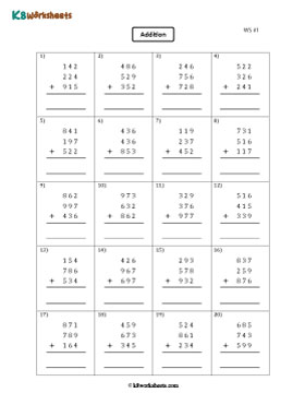 Adding Three 3-digit Numbers 1