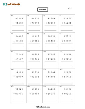 Finding the Sum | 5-Digit Numbers 1