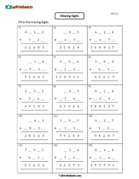 Missing Digits | 5-digit Addition 2