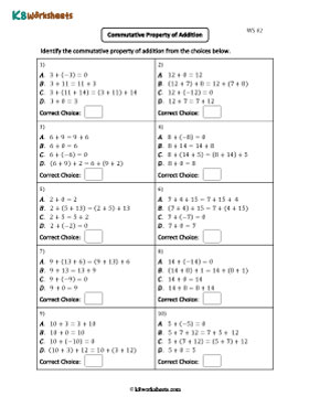 Identifying the Commutative Property 2