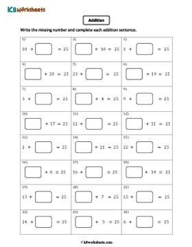 Addition Strategies for Making 25