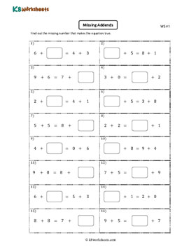 Addition Equations 1