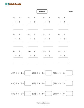 Column and Horizontal Addition | Standard 1