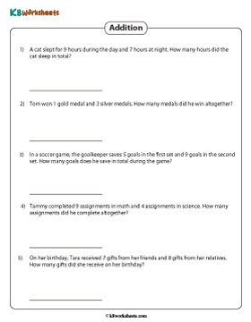 Single-digit Addition Word Problems | 2 Addends