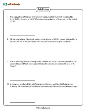 Multi-digit Addition Word Problems