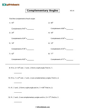 Finding Complementary Angles 1