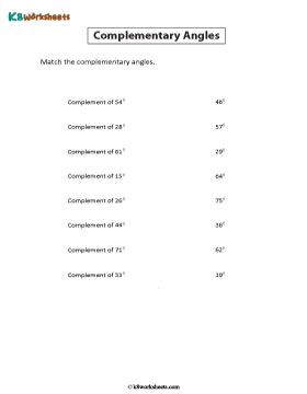 Complementary Angles | Matching Pairs