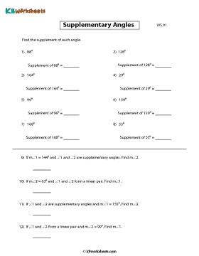 Finding Supplementary Angles 1