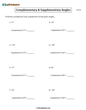 Finding Complementary and Supplementary Angles 2