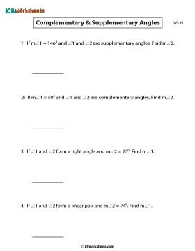 Complementary and Supplementary Angles | Word Format 1