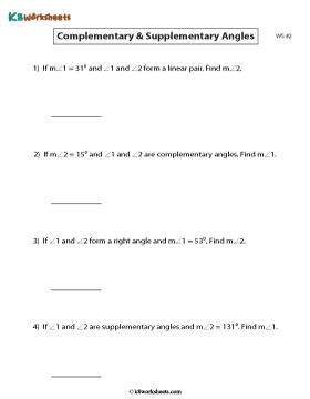 Complementary and Supplementary Angles | Word Format 2