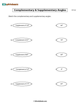 Complementary and Supplementary Angles | Matching Pairs 2