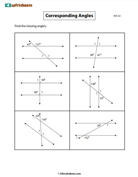 Find the Missing Corresponding Angles 2