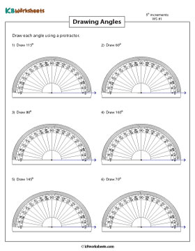 Drawing Angles with a Protractor | 5-Degree Increments 1