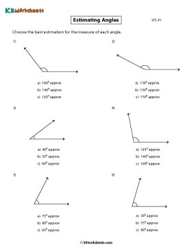 Estimate the Angle Measures – Level 1 - 1