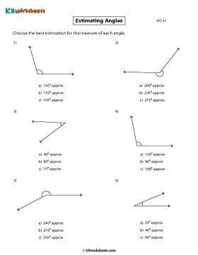 Estimate the Angle Measures – Level 2 - 1