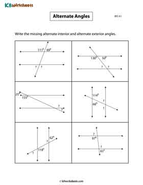 Write the Missing Angles | Alternate Angles 1