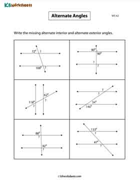 Write the Missing Angles | Alternate Angles 2