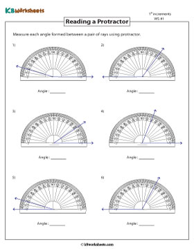 Reading a Protractor | 1-Degree Increments 1