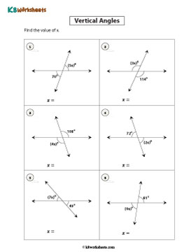 Algebra in Vertical Angles | One-Step