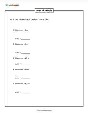 Finding Area in Terms of Pi Using Diameter