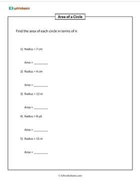 Finding Area in Terms of Pi Using Radius