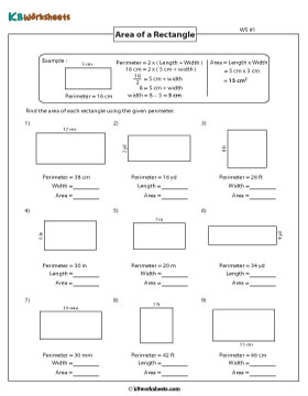 Finding the Area of a Rectangle from Perimeter 1