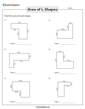 Area of Rectilinear Figures - L-Shapes 2