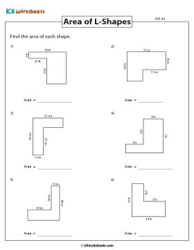 Area of Rectilinear Figures - L-Shapes 3