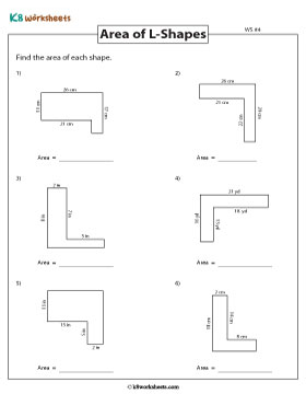 Area of Rectilinear Figures - L-Shapes 4