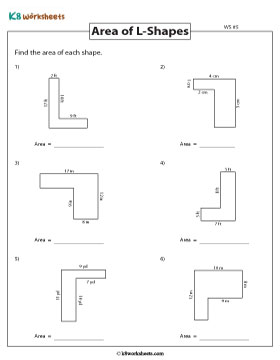 Area of Rectilinear Figures - L-Shapes 5