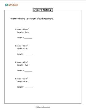 Finding the Length or Width of the Rectangle from Area | Type 2