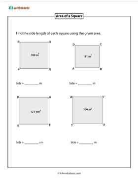 Finding the Side Length of the Square from Area | Type 1