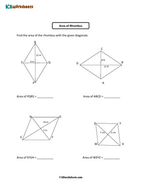 Determining the Area of a Rhombus | Type 1