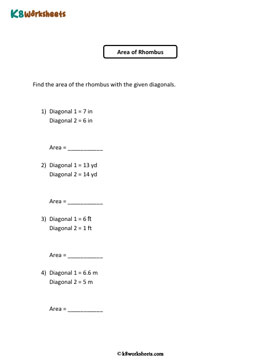 Finding the Area of a Rhombus | Type 2