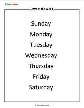 Days of the Week | Chart