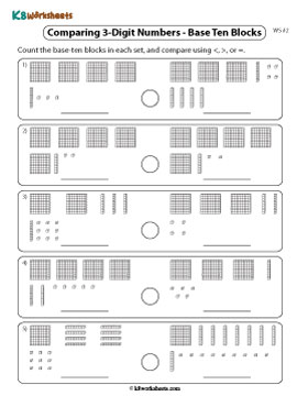 Comparing 3-digit Numbers Using Base Ten Blocks 2