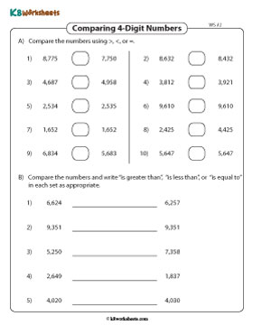 Comparing 4-digit Numbers using Symbols and Words 2
