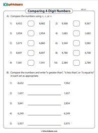 Comparing 4-Digit Numbers