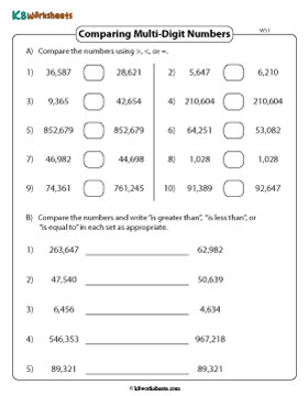 Comparing Large Numbers Using Symbols and Words 1