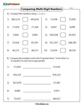 Comparing Large Numbers Using Symbols and Words 2