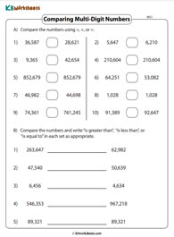 Comparing Multi-digit Numbers