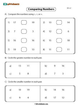 Compare and Circle Numbers up to 20 - 2