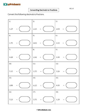 Converting Decimals to Fractions | Moderate 1